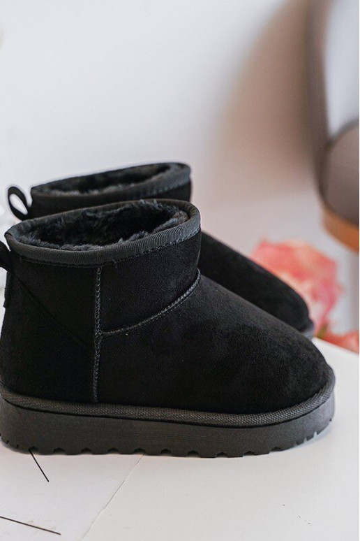 Sniega apavi Sieviešu puszābaki siltināti melnas krāsas Nallita Sniega apavi Sieviešu puszābaki siltināti melnas krāsas Nallita