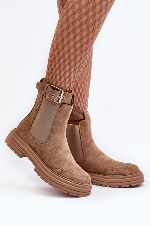 zamšādas stilīgi puszābaki  smilšu krāsas Ozaro zamšādas stilīgi puszābaki  smilšu krāsas Ozaro