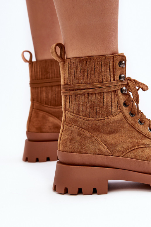 Sieviešu puszābaki apavi   šņorējami brūnas krāsas Gordts