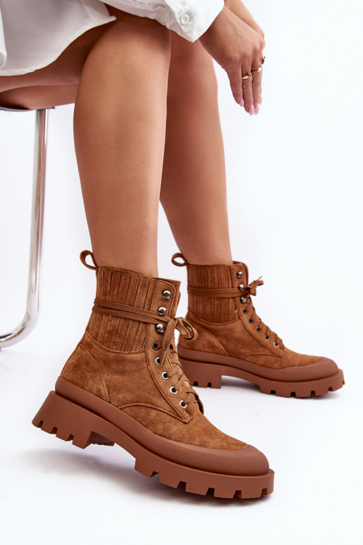 Sieviešu puszābaki apavi   šņorējami brūnas krāsas Gordts