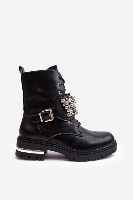 siltināti zābaki Dekorētas melnas krāsas Lennen siltināti zābaki Dekorētas melnas krāsas Lennen