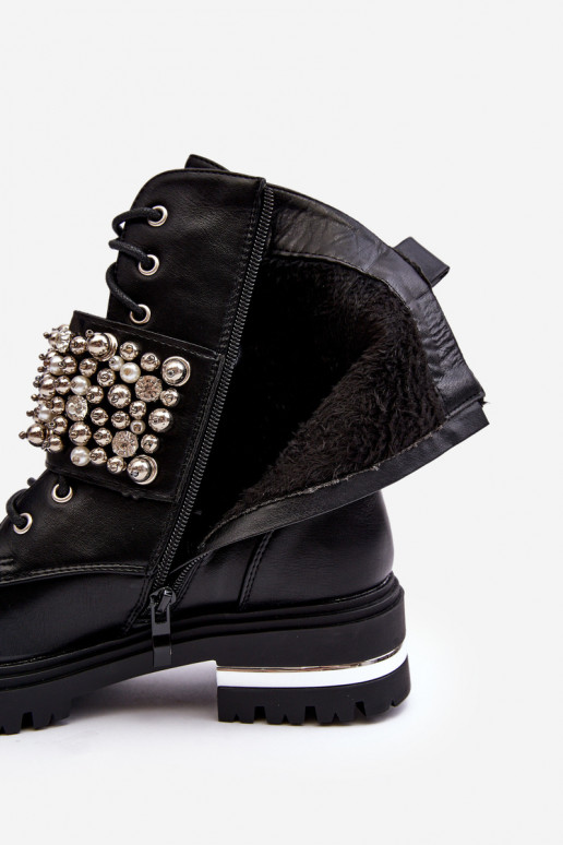 siltināti zābaki Dekorētas melnas krāsas Lennen siltināti zābaki Dekorētas melnas krāsas Lennen