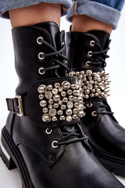 siltināti zābaki Dekorētas melnas krāsas Lennen siltināti zābaki Dekorētas melnas krāsas Lennen