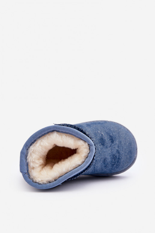 Bērnu sniega zābaki Zābaki ar spīdumu zilā krāsā Suline