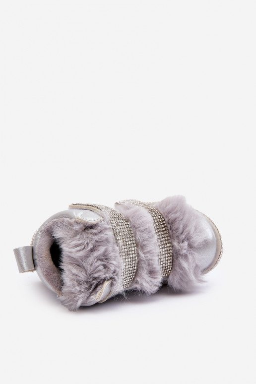 Bērnu sniega zābaki sildīja sudraba Leela