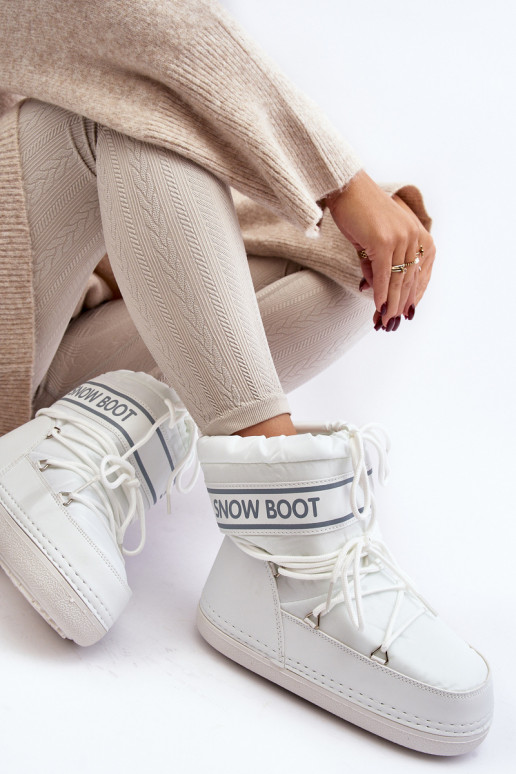 Šņorējami ziemas apavi baltas krāsas Soia