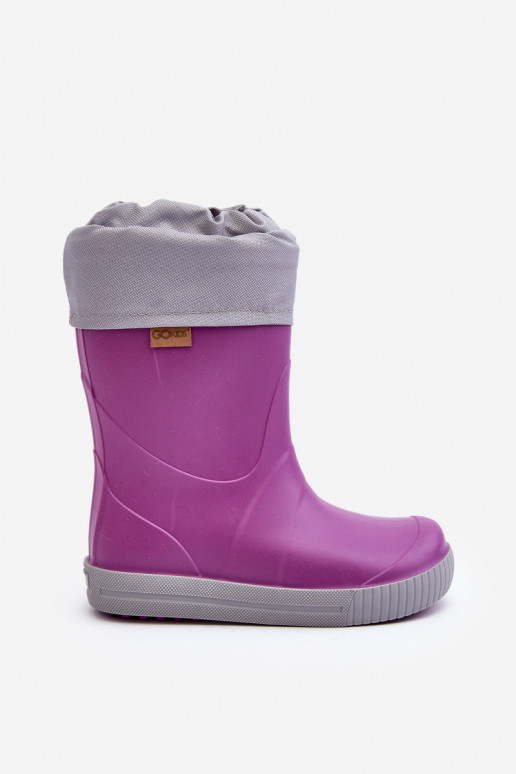 Bērnu gumijas zābaki ar apsildi Snow Wave Gokids 981 Purple