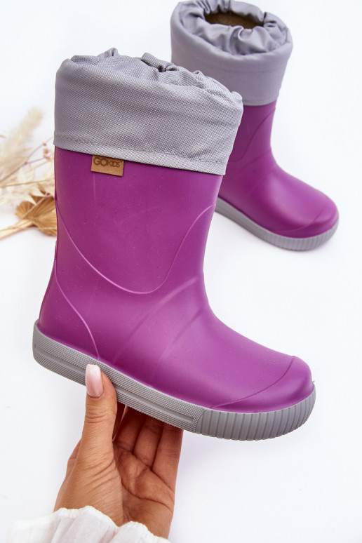 Bērnu gumijas zābaki ar apsildi Snow Wave Gokids 981 Purple
