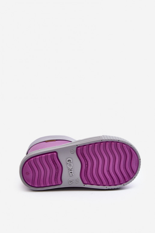 Bērnu gumijas zābaki ar apsildi Snow Wave Gokids 981 Purple