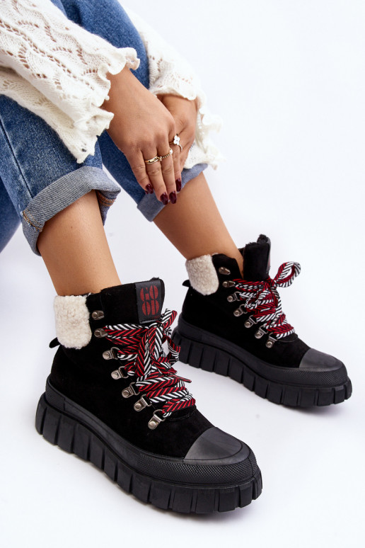 siltināti Sieviešu puszābaki apavi  melnas krāsas Ralotta