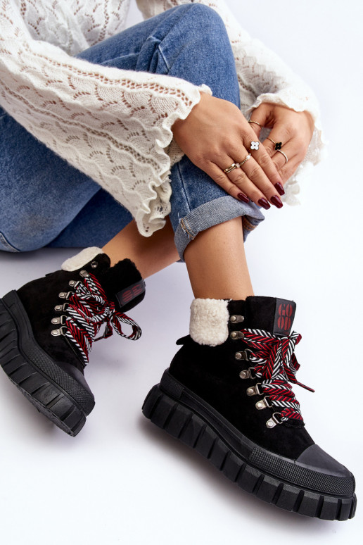 siltināti Sieviešu puszābaki apavi  melnas krāsas Ralotta