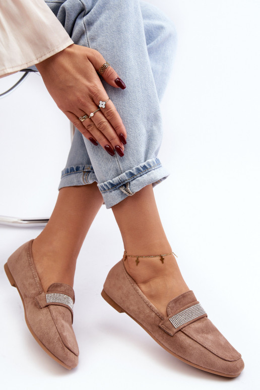 Mokasīni ar mirdzošām cilpiņām brūnā krāsā Ralrika Mokasīni ar mirdzošām cilpiņām brūnā krāsā Ralrika