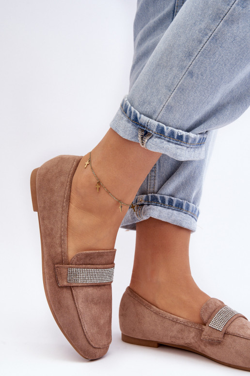 Mokasīni ar mirdzošām cilpiņām brūnā krāsā Ralrika Mokasīni ar mirdzošām cilpiņām brūnā krāsā Ralrika