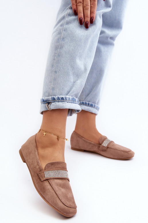 Mokasīni ar mirdzošām cilpiņām brūnā krāsā Ralrika Mokasīni ar mirdzošām cilpiņām brūnā krāsā Ralrika