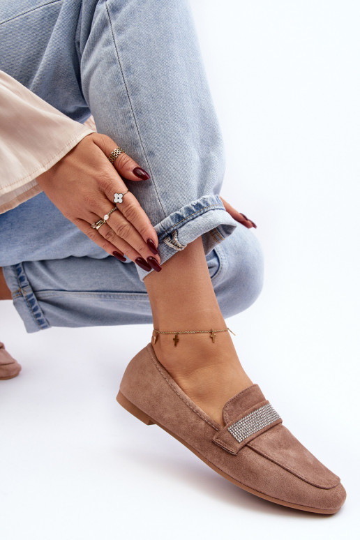 Mokasīni ar mirdzošām cilpiņām brūnā krāsā Ralrika Mokasīni ar mirdzošām cilpiņām brūnā krāsā Ralrika