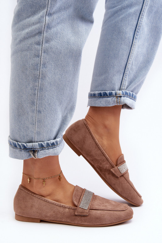 Mokasīni ar mirdzošām cilpiņām brūnā krāsā Ralrika Mokasīni ar mirdzošām cilpiņām brūnā krāsā Ralrika