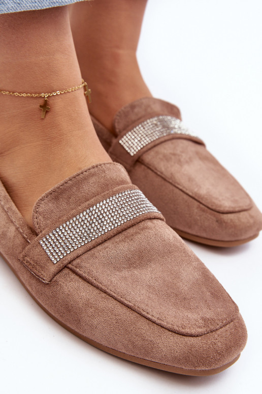 Mokasīni ar mirdzošām cilpiņām brūnā krāsā Ralrika Mokasīni ar mirdzošām cilpiņām brūnā krāsā Ralrika
