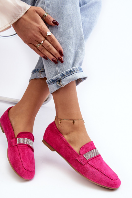 Mokasīni ar mirdzošām cilpiņām rozā krāsā Ralrika