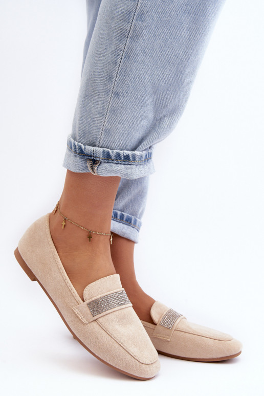 Mokasīni ar mirdzošām cilpiņām smilškrāsas Ralrika Mokasīni ar mirdzošām cilpiņām smilškrāsas Ralrika