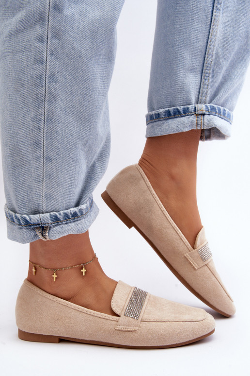 Mokasīni ar mirdzošām cilpiņām smilškrāsas Ralrika Mokasīni ar mirdzošām cilpiņām smilškrāsas Ralrika