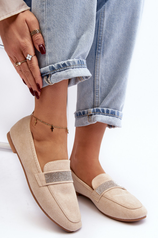 Mokasīni ar mirdzošām cilpiņām smilškrāsas Ralrika Mokasīni ar mirdzošām cilpiņām smilškrāsas Ralrika