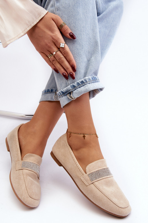 Mokasīni ar mirdzošām cilpiņām smilškrāsas Ralrika Mokasīni ar mirdzošām cilpiņām smilškrāsas Ralrika