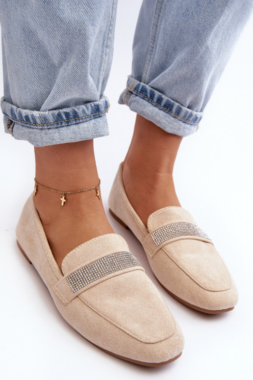 Mokasīni ar mirdzošām cilpiņām smilškrāsas Ralrika Mokasīni ar mirdzošām cilpiņām smilškrāsas Ralrika