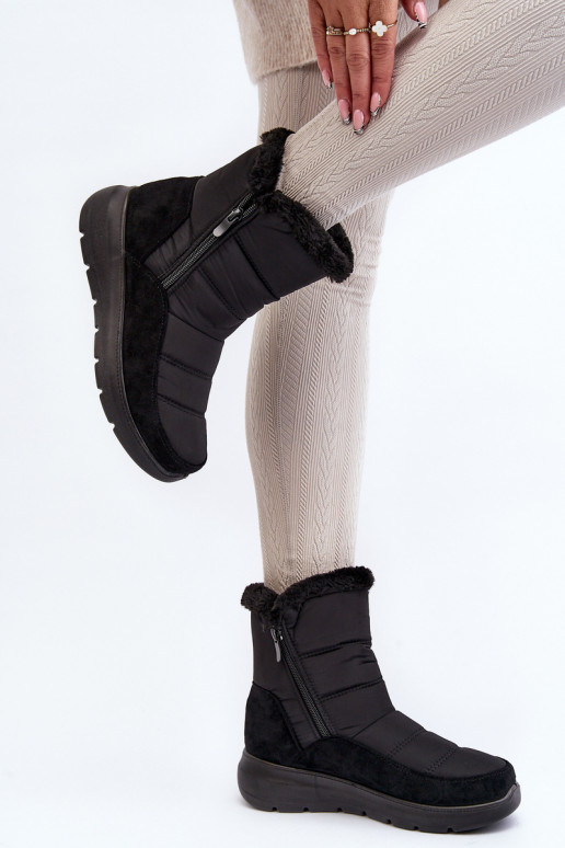 sniega apavi ar kažokādu melnas krāsas Primose