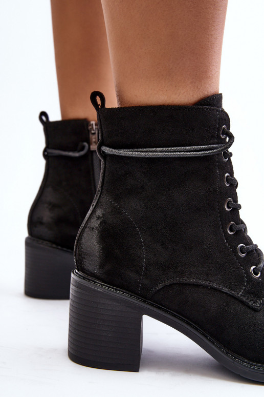 Sieviešu puszābaki  šņorējami melnas krāsas Serellia Sieviešu puszābaki  šņorējami melnas krāsas Serellia