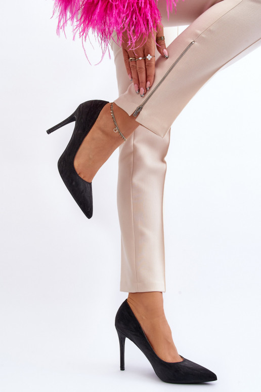 augstpapēžu kurpes Dekorētas Spīdīgiem melnas krāsas Klonisa