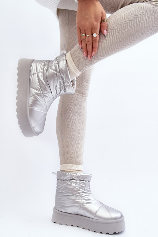 sniega apavi   ar platformu Sudraba krāsas Fionia