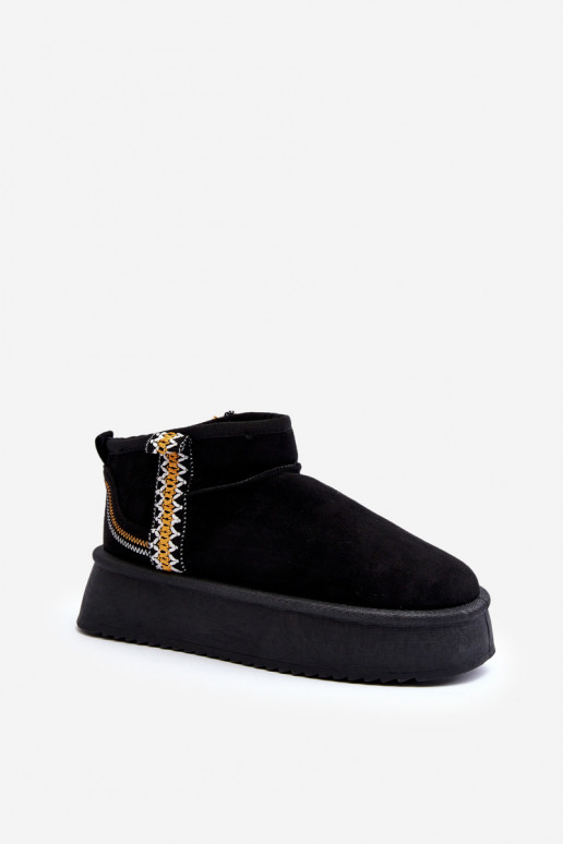 sniega apavi ar platformu ar rakstiem melnas krāsas Udra sniega apavi ar platformu ar rakstiem melnas krāsas Udra