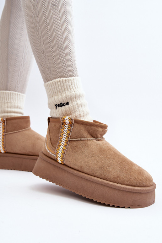 sniega apavi ar platformu ar rakstiem brūnas krāsas Udra sniega apavi ar platformu ar rakstiem brūnas krāsas Udra