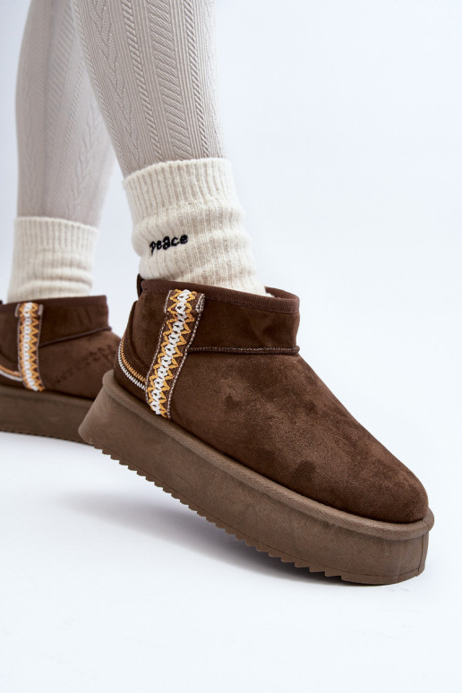 sniega apavi ar platformu ar rakstiem haki krāsas Udra sniega apavi ar platformu ar rakstiem haki krāsas Udra