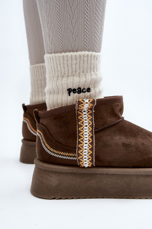 sniega apavi ar platformu ar rakstiem haki krāsas Udra sniega apavi ar platformu ar rakstiem haki krāsas Udra