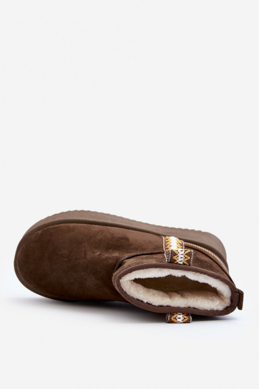 sniega apavi ar platformu ar rakstiem haki krāsas Udra sniega apavi ar platformu ar rakstiem haki krāsas Udra