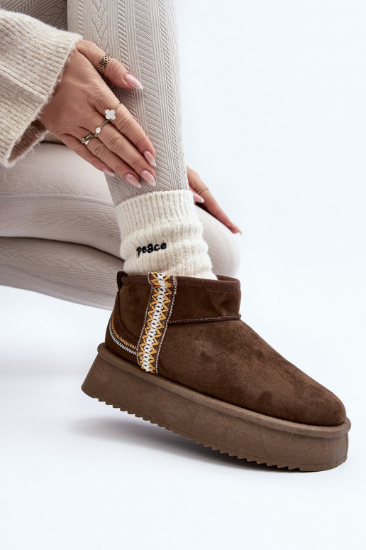 sniega apavi ar platformu ar rakstiem haki krāsas Udra sniega apavi ar platformu ar rakstiem haki krāsas Udra