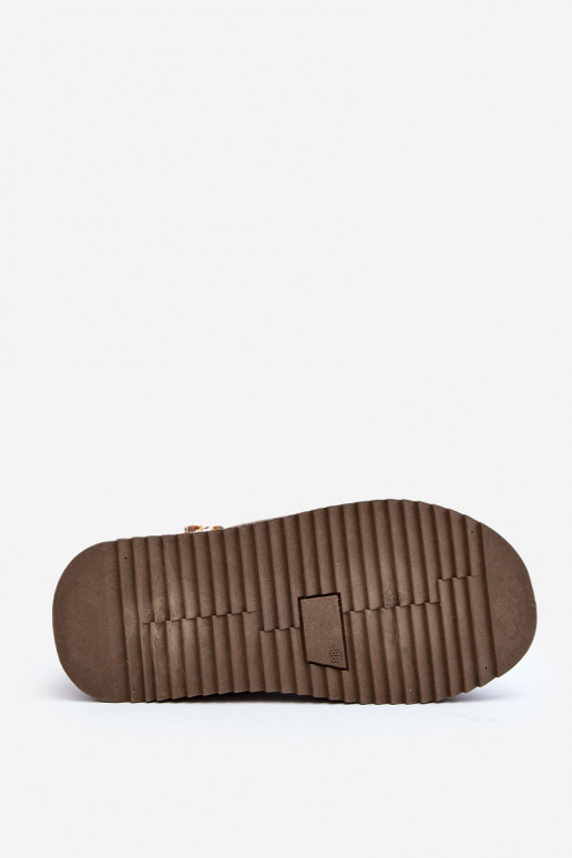 sniega apavi ar platformu ar rakstiem haki krāsas Udra sniega apavi ar platformu ar rakstiem haki krāsas Udra