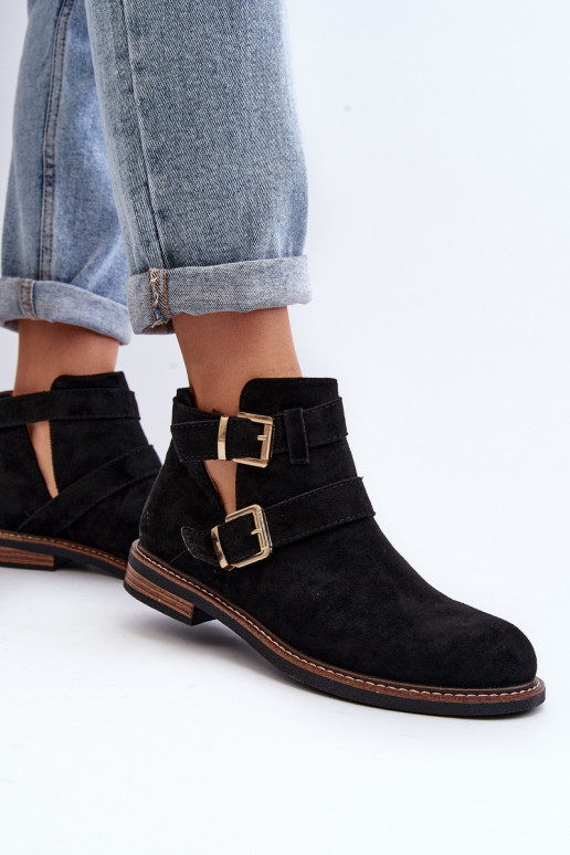 Sieviešu puszābaki ar platiem papēžiem Ar svītrām melnas krāsas Melviana