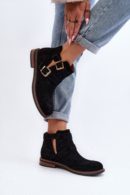 Sieviešu puszābaki ar platiem papēžiem Ar svītrām melnas krāsas Melviana