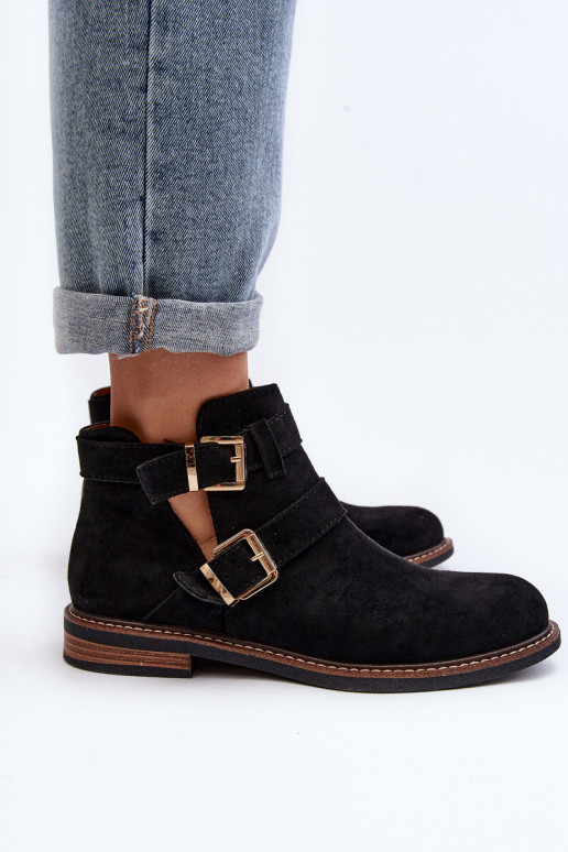 Sieviešu puszābaki ar platiem papēžiem Ar svītrām melnas krāsas Melviana