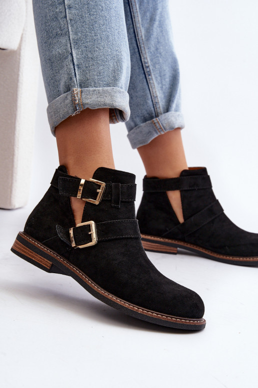 Sieviešu puszābaki ar platiem papēžiem Ar svītrām melnas krāsas Melviana