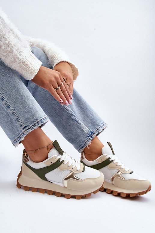 Sneakers modeļa apavi sporta apavi   smilšu krāsas-Zaļas krāsas Ralita Sneakers modeļa apavi sporta apavi   smilšu krāsas-Zaļas krāsas Ralita