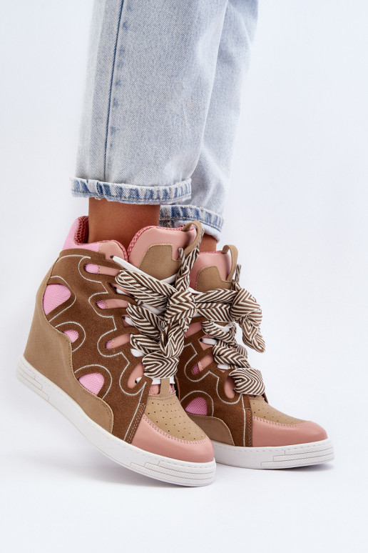 Sneakers modeļa apavi  Rozā krāsas Leoppa