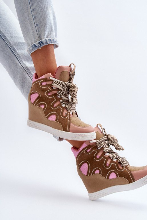 Sneakers modeļa apavi  Rozā krāsas Leoppa