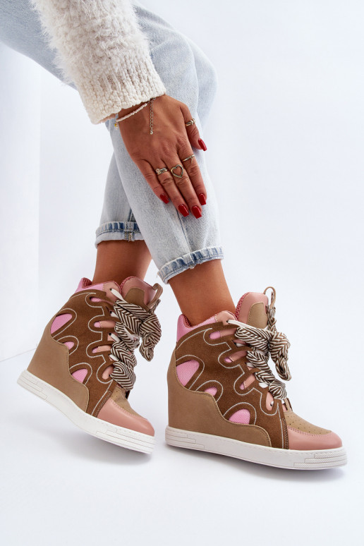 Sneakers modeļa apavi  Rozā krāsas Leoppa