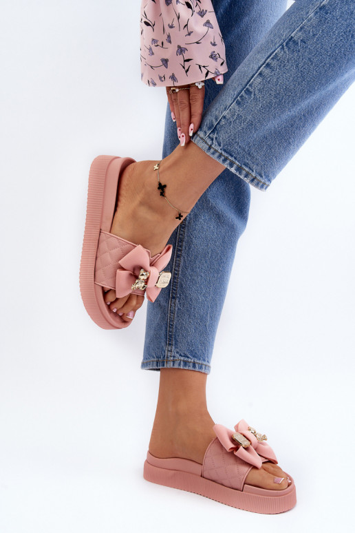 Sieviešu flip-Flops ar banti un rotaļu lācīti, rozā Katterina Sieviešu flip-Flops ar banti un rotaļu lācīti, rozā Katterina