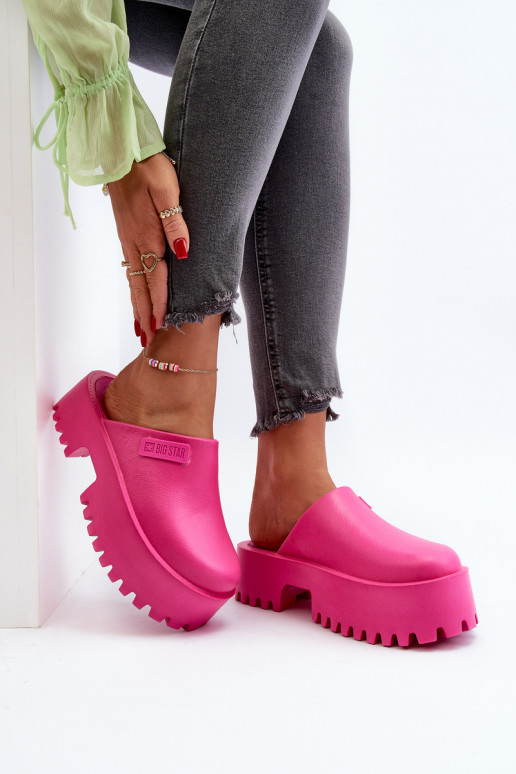 Sieviešu Čības Uz masīvas zoles Big Star NN274019 rozā krāsas