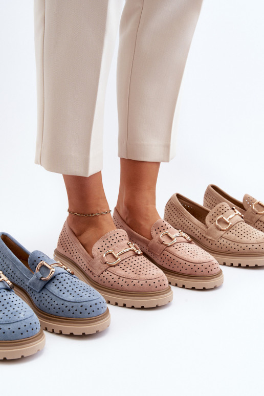 Sieviešu mokasīni  ar ornamentiem brūnas krāsas Talesse