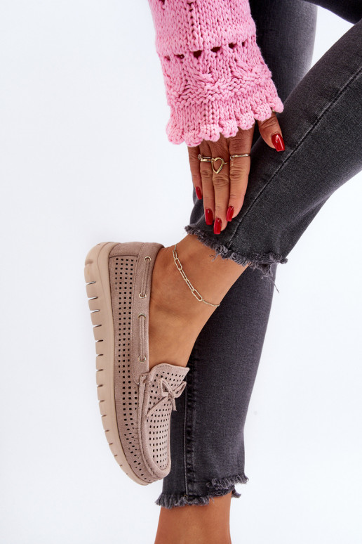 sieviešu mokasīni ar bantītēm smilšu krāsas Reece